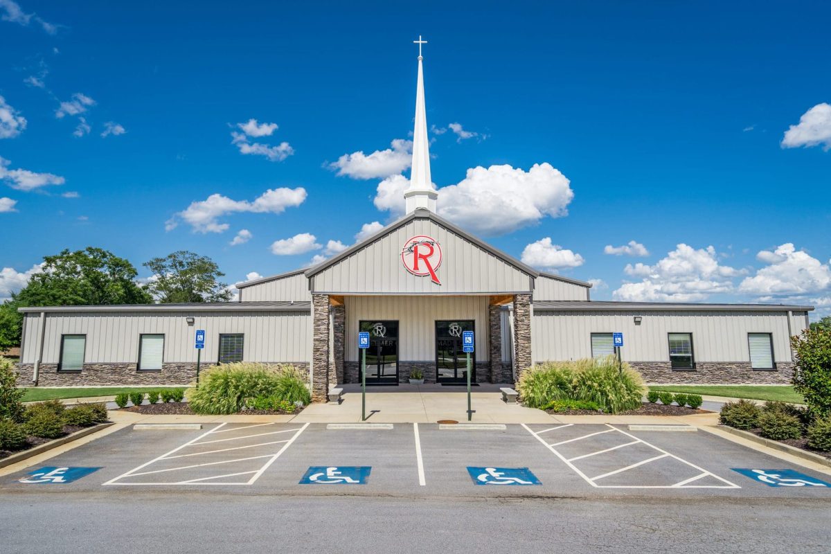 Metal church building built and finished by Peak Steel Contractors.